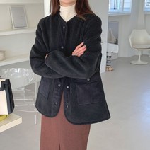 레이디플러스 3674-펠릿 스웨이드 본딩 부클 자켓