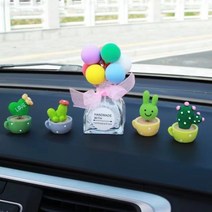 자동차 대쉬보드 인테리어 장식 선인장 LOVE 차량 장식 인형 피규어 차량용품 자동차 액세서리, 5개 세트
