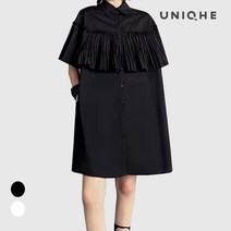 카라넥 주름 민소매 롱 블라우스