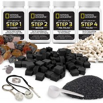 NATIONAL GEOGRAPHIC Rock Tumbler Media – Rock Polisher Tumbler Kit 4 Stage Rock Tumbler Grit and