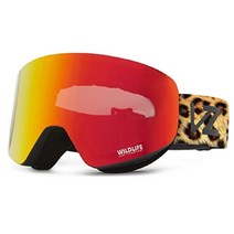 본지퍼 VonZipper 남녀공용 앙코르 스노우 스키 스포츠 고글, 와일드 파이어, 블랙 글로스 레오파드/와일드라이프 파이어 크롬 렌즈