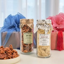 추석 명절 국산 도라지정과 호두정과 부모님 선물 상견례 답례품 국내산 콩고물, 2구 세트, 오븐에 구운 호두 2병, 기본 친환경 상자포장+쇼핑백