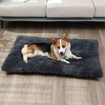 강아지 고양이 애견 푹신한 꿀잠 양털 사각방석_M, 다크그레이