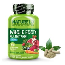 NATURELO Whole Food Multivitamin for Men 남성용 천연 비타민 240 Vegan캡슐, 240캡슐, 1개, 240정