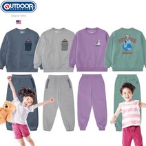 NEW 2022 F/W 아웃도어프로덕츠 키즈 아동 기모 맨투맨 2PCS 상하의 세트 투피스 상하복 주니어 간절기 평상복 강추