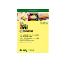 [동화오피스] 두성종이 OA 팬시페이퍼 80g 25매 / A4 색지 용지, P47 레몬