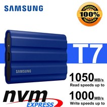 외장 하드 삼성-T7 쉴드 SSD 1TB 고속 외장 솔리드 스테이트 디스크 드라이브 휴대용 USB 3.2 Gen2 노트, 02 Blue, 02 2 테라바이트