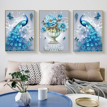 보석십자수 공작새 해당화 3종세트45x55x3 45x60x3(사은품 증정), 60x80x3, 금련화(L)