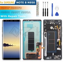 AMOLED N950F LCD For SAMSUNG Galaxy Note 8 Display N9500 Touch Screen Replacement 6.3 Frame Digitizer Assembly Burn Shadow, One Size, Note8 no