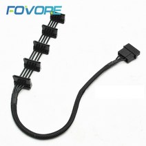 고 1 pcs 실용 pc 서버 4 핀 ide molex 1 5 sata 전원 케이블 어댑터 스플리터 케이블 18awg 블랙 40cm, 없음