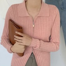 [바보사랑] 여성 봄 가을 베너스 골지 카라 집업 점퍼