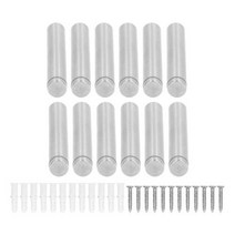 12 Set Sign Standoff 나사 12x80mm 스테인레스 스틸 장착 유리 하드웨어 광고 나사 키트