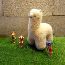 [코바늘 인형 diy 패키지] 알파카 인형, 2 면혼방 연베이지, 3 인조퍼 인디핑크