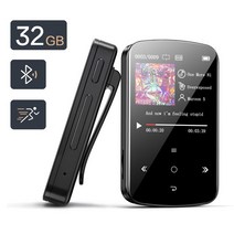 미니 블루투스 MP3 플레이어 MP4 HiFi 음악 모션 휴대용 64GB HD 초박형 터치 스크린 전자 책 녹음/FM 라디오/비디오, Black, 01 Black_03 32GB