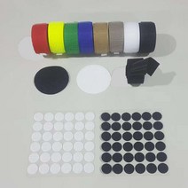 초강력 벨크로 테이프 찍찍이 원형 양면, 비접착 일반 90cm, 레드, 06.비접착식 숫놈 폭2.5cm, 1개