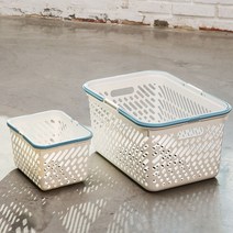 시스맥스 멀티바스켓 대형 271075 바구니 수납, 쿨그레이&아이보리, 1개