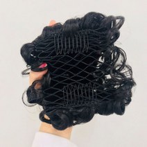 DU002 4종 올림머리가발 아코디언 당고, 검정