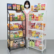 이동식 트롤리 스낵 과자 간식 선반 진열대 매대 편의점 가판대, 화이트 바퀴 미포함, 1개