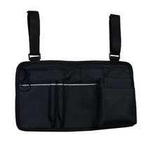 Royalways 블랙 휠체어 사이드 모빌리티 스쿠터 팔걸이 가방 파우치 주최자 워커, 340mm x 195mm, 검정, 옥스포드 패브릭