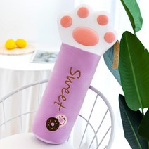 (공장 직배송상품) 고양이 발바디필로우 롱쿠션 긴베개, 퍼플, 사이즈 100cm