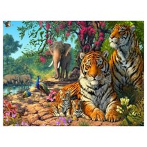 돈이들어오는 동물 우드 직소퍼즐 호랑이 행운 금전 상징 그림 300 500 1000피스 선물용 집중력향상 성인용 장난감, 1000, 파