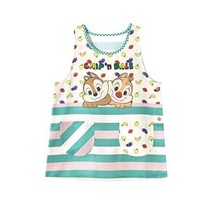 칩앤데일 앞치마 Mikake 디즈니 멋쟁이 화사한 귀여운 요리교실 유치원 어린이집 카페, M-L, green