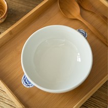 청화목단 양손 면기 예쁜그릇 업소용도자기