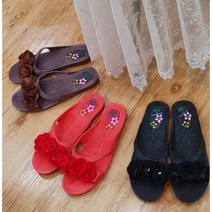 꽃 젤리 슬리퍼 어린이집교사실내화 층간소음 주방 사무실 꽃 실내화 거실화 무중력 슬리퍼, 브라운