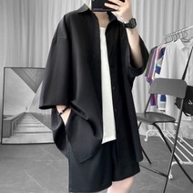 남여 루즈핏 무지 반팔 셔츠 블라우스 빅사이즈 S~3XL