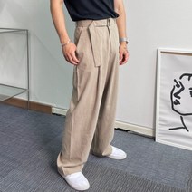린넨 배정남 여름 바지 핀턱 벨트 와이드 슬랙스 구르카 벌룬 팬츠
