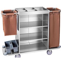 청소카트 다기능 호텔 이동식 청소도구함 무빙 카트, 상세 페이지 참고, 스테인레스 양면 카트