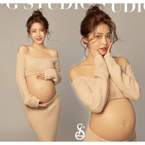 임산부 만삭 주수 촬영 투피스 셀프만삭촬영