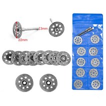 Vaster-회전 공구 원형 톱 블레이드 다이아몬드 액세서리용 휠 디스크 절단 미니 드릴 전동 맨드릴 2 개 포함 10, [01] 22mm