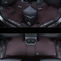 플로어매트 댄스플로어매트 러그원형레드 자동차 바닥 매트 더블 레이어 가죽 발 패드 인테리어 라이너 액세서리, option 2