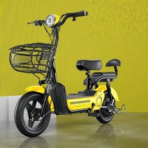 2인용 전동 스쿠터 리튬배터리 48v 모터 클래식 출퇴근 전기 자전거, 옐로우