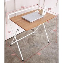 1인 작은 독서 노트북 컴퓨터 책상 접는 테이블, B. 싱글 레이어(M) 티크/화이트 프레임