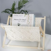 마크라메 매거진랙 잡지꽂이 우드프레임 DIY 키트, 블루