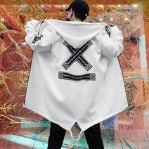 남성 트렌치 코트 패션 Streetwear 후드 윈드 브레이커 Slim Fit Overcoat Outwear