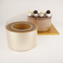 포장쏙 케이크띠 (두꺼운 페트) 5cm 6.5cm 8cm 10cm x50m 무스롤 투명 무스띠 띠지 1호 2호, 1개