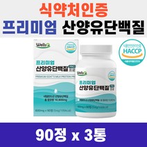 분리 유청단백 프로틴 BCAA 웰스큐 프리미엄 산양유 단백질 PRO 90정 해썹 인증