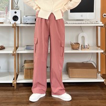 [오버나인] 여자 여성 Y2K 카고 스트링 와이드 밴딩 팬츠