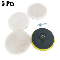 양모휠 5pcs 범용 자동차 광택 패드 3456 인치 부드러운 양모 기계 왁싱 광택기, 4인치 100mm