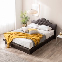 젠티스 트루디 평상형 PU가죽 더블(매트리스포함 ), 월넛, 프레임+참숯파워P.O라텍스매트