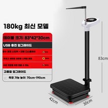 키재기 기계 병원 체육관 검사 전자 저울 신장, E. 블랙 (180kg 측정가능)