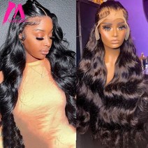 가발 붙임 부분 머리 미용 헤어 바디 Wave 레이스 Front Wig 360 Frontal Hd 13x6 Brazilian Wigs For 여자 PrePlucked 13x4 인모, 13x4 Hd Lace Wig, 32inches_180%