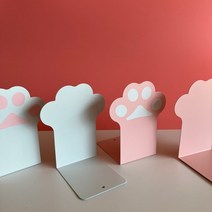 책칸막이 고양이 북엔드 책지지대 북앤드, 베이비 핑크 2P