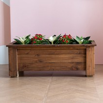 포그미 방부목 도로화분 직사각 대형 옥상 도로 주차장 나무화분 플랜트박스, 네츄럴 브라운