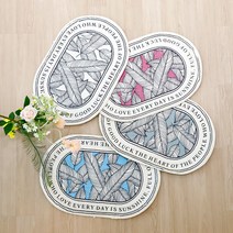 파라다이스 욕실 현관 주방 발매트 감성 빈티지 인테리어 깔개, 핑크