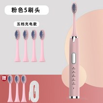 스마트소닉전동칫솔 치아미백 방수 전동칫솔, 핑크+USB브러쉬7