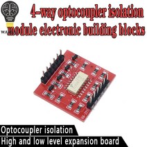 Wavgazat TLP281 4 채널 Opto-아이솔레이터 IC 모듈 Arduino 확장 보드 용 높고 낮은 레벨 옵토 커플러 절연 4 채널 전자 부품 액세서리 소스